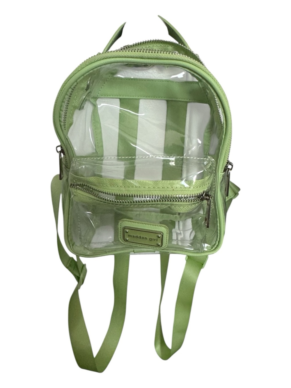 Madden Girl Green Clear Mini Backpack NWT
